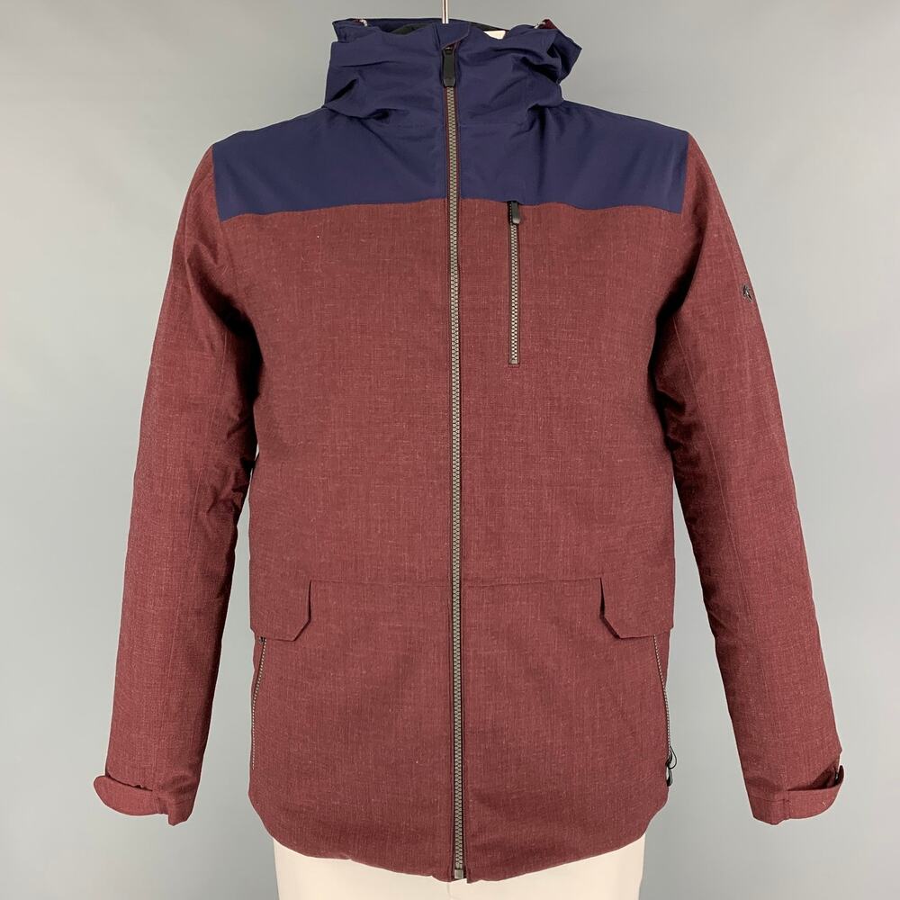KJUS Size M Burgundy Navy Color Block Polyester Wool Zermatt Jacket